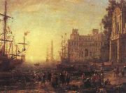 Claude Lorrain Port with Villa Medici Spain oil painting artist